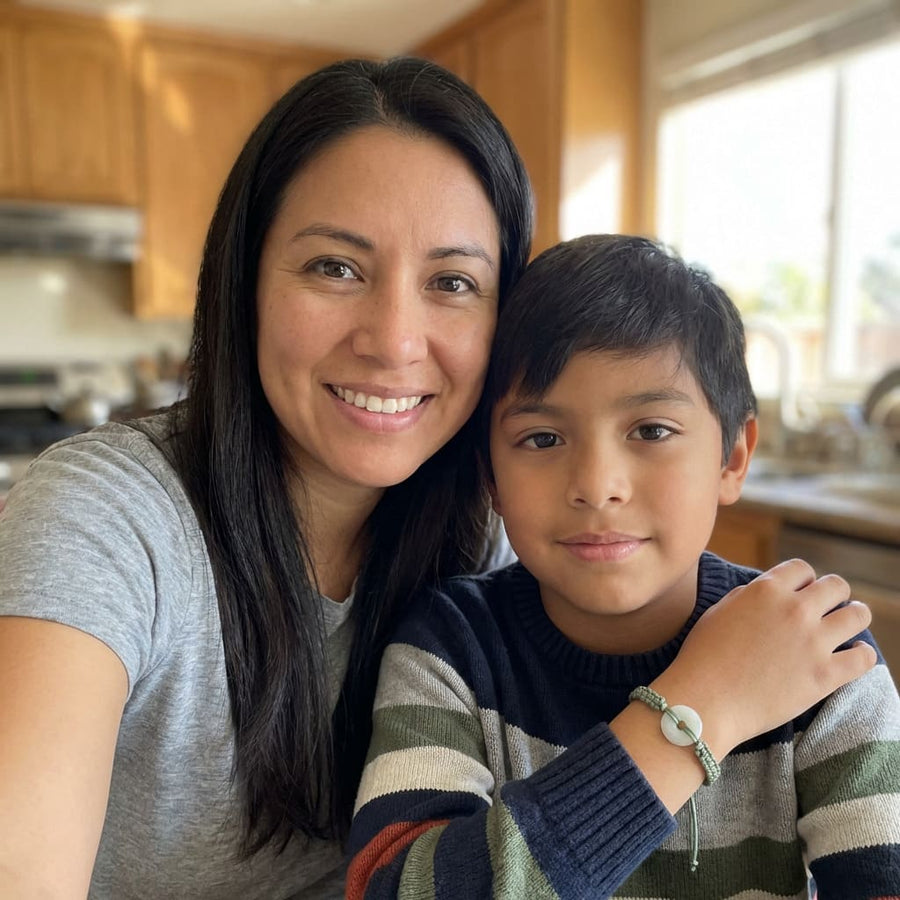Child wearing the Jadea bracelet